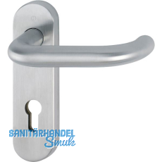 Feuerschutz Dr�ckergarnitur PARIS auf Kurzschild PZ, Edelstahl matt