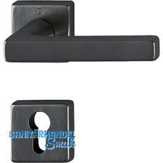 HOPPE Drückergarnitur DALLAS auf Rosetten eckig PZ, Messing schwarz HOPPE Drückergarnitur DALLAS auf Rosetten eckig PZ, Messing schwarz