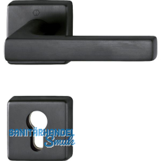 Feuerschutz Dr�ckergarnitur DALLAS auf Rosette PZ, Messing schwarz