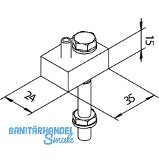 SOLIDO 100 Lagerbock oben zu Falttürbeschlag Aluminium SOLIDO 100 Lagerbock oben zu Falttürbeschlag Aluminium