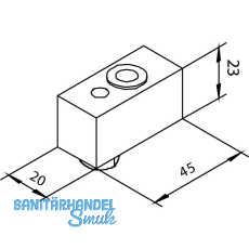 SOLIDO 100 Lagerbock unten für Falttürbeschlag Aluminium SOLIDO 100 Lagerbock unten für Falttürbeschlag Aluminium