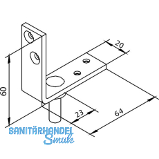 SOLIDO 100 Tragwinkel mit Drehbolzen f�r Faltt�rbeschlag Edelstahl