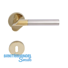 SOLIDO Dr�ckergarnitur SEVILLA - auf Rosette BB, messingf�rbig PVD/nickel matt