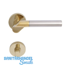 SOLIDO Dr�ckergarnitur SEVILLA - auf Rosette WC, messingf�rbig PVD/nickel matt