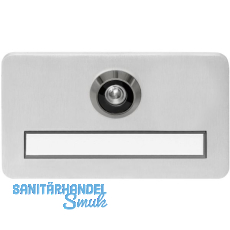 SOLIDO Namensschild m. Türgucker, Linse 200°, silber, brandschutztauglich SOLIDO Namensschild m. Türgucker, Linse 200°, silber, brandschutztauglich