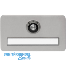 SOLIDO Namensschild m. T�rgucker, Linse 200�, Edelstahl, brandschutztauglich