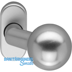 Türknopf K 160, FS - auf Rosette, Alu silber eloxiert Türknopf K 160, FS - auf Rosette, Alu silber eloxiert