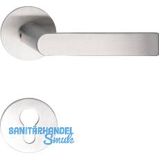 SOLIDO Drückergarnitur DOVER - auf Flachrosette, rund PZ, Edelstahl matt SOLIDO Drückergarnitur DOVER - auf Flachrosette, rund PZ, Edelstahl matt