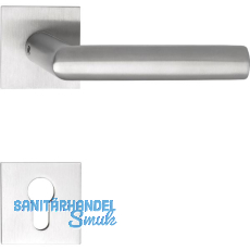 SOLIDO Drückergarnitur VADUZ - auf Flachrosette, eckig PZ, Edelstahl matt SOLIDO Drückergarnitur VADUZ - auf Flachrosette, eckig PZ, Edelstahl matt