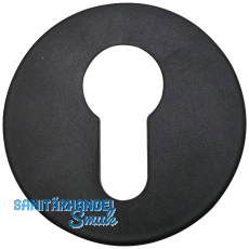 SOLIDO Zylinderrosette PZ flach rund, Edelstahl schwarz matt SOLIDO Zylinderrosette PZ flach rund, Edelstahl schwarz matt