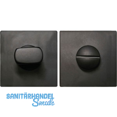 SOLIDO WC-Rosette flach eckig, Edelstahl schwarz matt