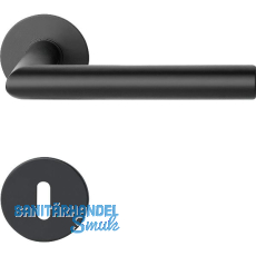 SOLIDO Dr�ckergarnitur NORWEGEN - auf Flachrosette BB, rund, Edelstahl schwarz