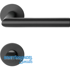 SOLIDO Dr�ckergarnitur NORWEGEN - auf Flachrosette WC, rund, Edelstahl schwarz