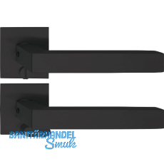 SOLIDO Solo Drückergarnitur MALMÖ - Flachrosette eckig WC, Notöffner, schwarz SOLIDO Solo Drückergarnitur MALMÖ - Flachrosette eckig WC, Notöffner, schwarz