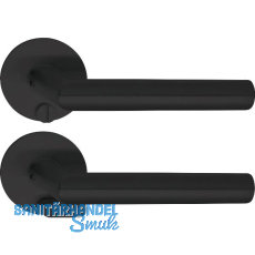 SOLIDO Solo Dr�ckergarnitur NORWEGEN - Flachrosette rund WC, Not�ffner, schwarz