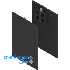 SOLIDO 100 Abdeckkappen Seitenteilprofil Glas schwarz matt