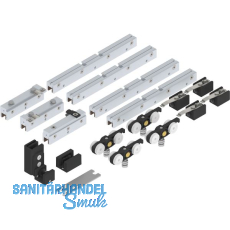 SOLIDO 100 Teleskopbeschlagset Glas 2-flg. ohne Laufschiene F�hrung schwarz