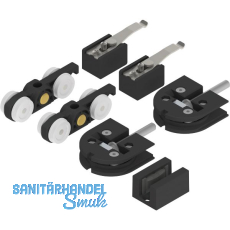 SOLIDO 100 Beschlagset Glas Punktbefestigung 12-12,76 mm F�hrung schwarz matt