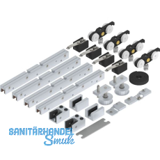 SOLIDO 100 Synchronbeschlagset Glas ESG/VSG 8-10,76 mm Bodenführung silber SOLIDO 100 Synchronbeschlagset Glas ESG/VSG 8-10,76 mm Bodenführung silber