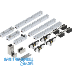 SOLIDO 100 Teleskopbeschlagset Glas 2-flg. ohne Laufschiene F�hrung Edelstahl