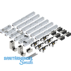 SOLIDO 100 Teleskopbeschlagset Glas 3-flg. ohne Laufschiene F�hrung Edelstahl