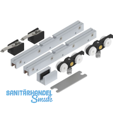 SOLIDO 100 Beschlagset Glas ohne Laufschiene Bodenf�hrung silber