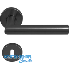 SOLIDO Dr�ckergarnitur NORWEGEN - auf Rosette BB, 38 - 45, Edelstahl schwarz