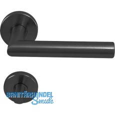 SOLIDO FH-Dr�ckergarnitur NORWEGEN - auf Rosette WC, 38 - 45, Edelstahl schwarz