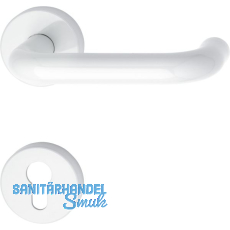 Drückergarnitur 111.20 R - auf Rosette PZ, 38 - 48, reinweiß Drückergarnitur 111.20 R - auf Rosette PZ, 38 - 48, reinweiß