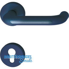 Drückergarnitur 111.20 R - auf Rosette PZ, 38 - 48, stahlblau Drückergarnitur 111.20 R - auf Rosette PZ, 38 - 48, stahlblau