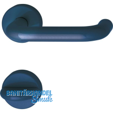 Drückergarnitur 111.20 R - auf Rosette WC, 38 - 48, stahlblau Drückergarnitur 111.20 R - auf Rosette WC, 38 - 48, stahlblau