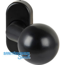 FSB T�rknopf 07 0846 auf Rosette, Gewinde M12, Aluminium tiefschwarz