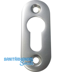 GRUNDMANN Zylinderrosette PZ, WG sichtbar geschraubt, 28 x 68 x 6, Alu poliert