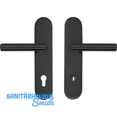 SH-Dr�ckergarnitur GEHRUNG -auf Schild PZ88, mit Kzs., Edelstahl schwarz