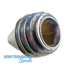 Gewindestift f�r Spaltstift und Keilschlitz, M 6 x 7 mm, Stahl vernickelt