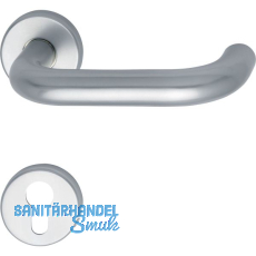 FH-Drückergarnitur GEOS 1754/D6K auf Rosette PZ,TS wahlweise,VK 8,5,silber elox. FH-Drückergarnitur GEOS 1754/D6K auf Rosette PZ,TS wahlweise,VK 8,5,silber elox.