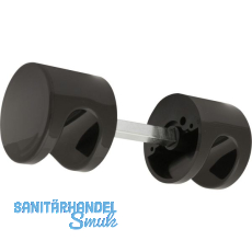 T�rknopf 122.23 - auf Rosette, - mit Spezial - Dr�ckerrosette, tiefschwarz