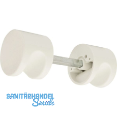 T�rknopf 122.23 - auf Rosette, - mit Spezial - Dr�ckerrosette, reinwei�