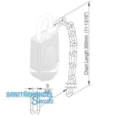 SALTO Kette für Neoxx G3 Vorhangschloss, 300 mm SALTO Kette für Neoxx G3 Vorhangschloss, 300 mm