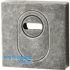 Sicherheitsrosette eckig - au�en, PZ, mit KZS, verzinkt schwarz passiviert