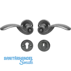 Sicherheits-Drueckergarnitur STUBAI auf Rosette,verzinkt schwarz hell passiviert Sicherheits-Drueckergarnitur STUBAI auf Rosette,verzinkt schwarz hell passiviert