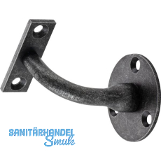 Handlaufträger rund Dreipunktbefestigung, Wandabstand 78 mm, schwarz passiviert Handlaufträger rund Dreipunktbefestigung, Wandabstand 78 mm, schwarz passiviert