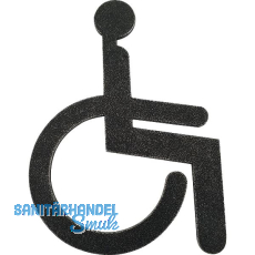 Symbol f�r WC T�ren - Rollstuhl, verzinkt schwarz