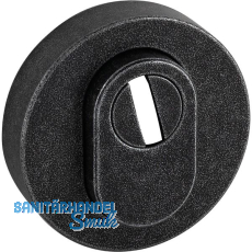 Sicherheitsrosette rund - außen, PZ, mit KZS, verzinkt schwarz passiviert Sicherheitsrosette rund - außen, PZ, mit KZS, verzinkt schwarz passiviert