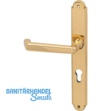 Feuerschutz Wechselgarnitur Alt Wien auf Langschild, PZ88, links,Messing poliert Feuerschutz Wechselgarnitur Alt Wien auf Langschild, PZ88, links,Messing poliert