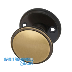 MARCHESI FH Türknopf Flachform - auf Rosette (Facette), ø 55 , Messing patiniert MARCHESI FH Türknopf Flachform - auf Rosette (Facette), ø 55 , Messing patiniert