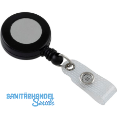 IDENTA Kartenjojo rund mit Gürtelclip Silberdisk Nylonschnur L=600 mm schwarz IDENTA Kartenjojo rund mit Gürtelclip Silberdisk Nylonschnur L=600 mm schwarz