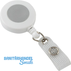 IDENTA Kartenjojo rund mit Gürtelclip Silberdisk Nylonschnur L=600 mm weiß IDENTA Kartenjojo rund mit Gürtelclip Silberdisk Nylonschnur L=600 mm weiß