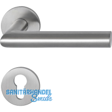 MARCHESI Drückergarnitur GEHRUNG auf Flachrosette PZ, Edelstahl matt MARCHESI Drückergarnitur GEHRUNG auf Flachrosette PZ, Edelstahl matt