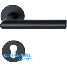 MARCHESI Dr�ckergarnitur GEHRUNG auf Flachrosette PZ, Edelstahl schwarz matt